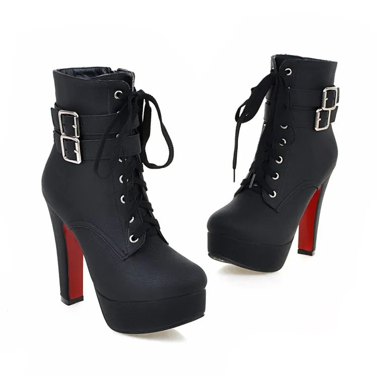 BLXQPYT Big size 33-47 short Boots shoes woman Mujer Fashion Ankle Boots Sexy high Heels Spring Autumn Winter Women Shoes  X-2