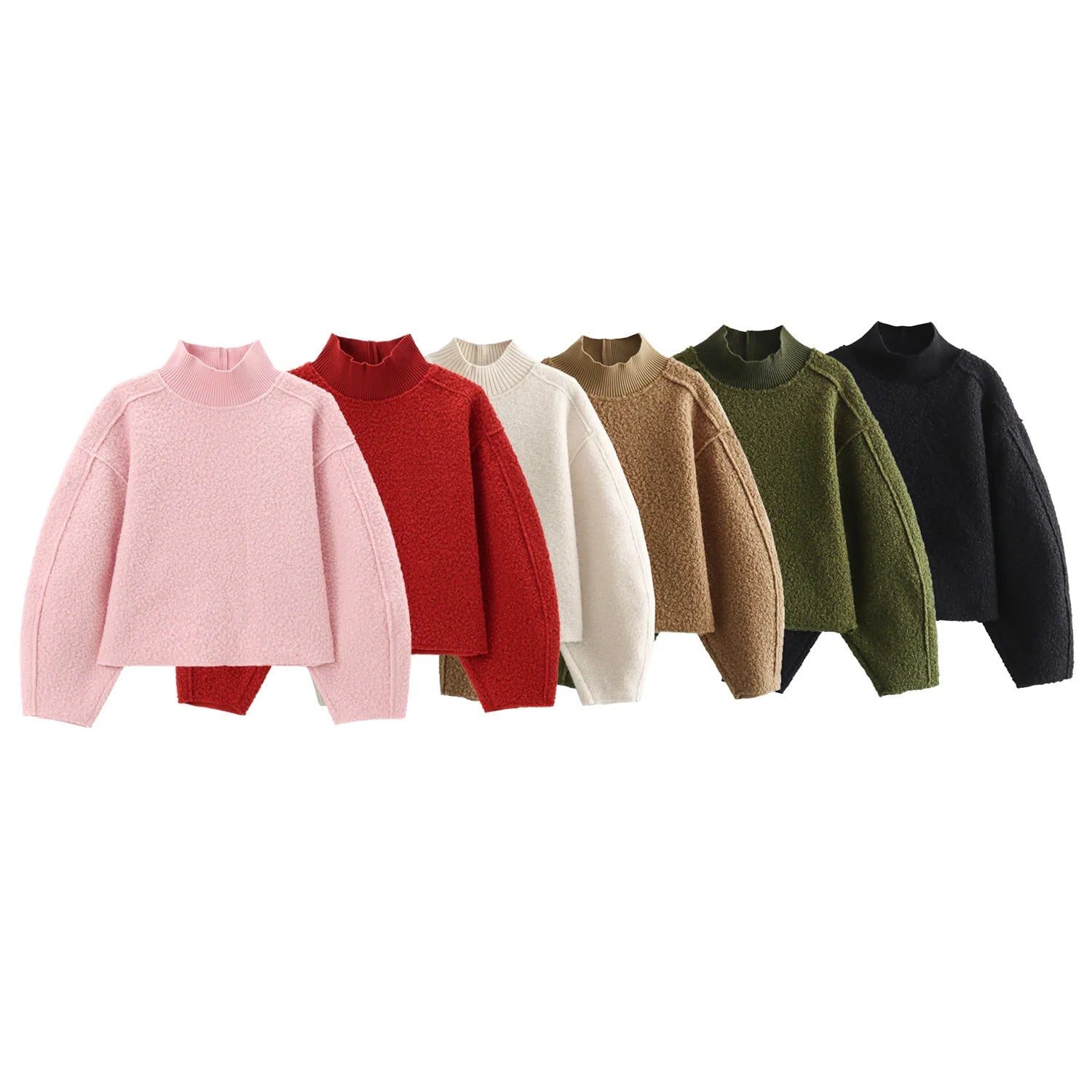 HH Sweatshirts For Women Autumn Casual Loose Turtleneck Long Sleeve Pullover Sweater Female Fashion Chic Top Pullovers