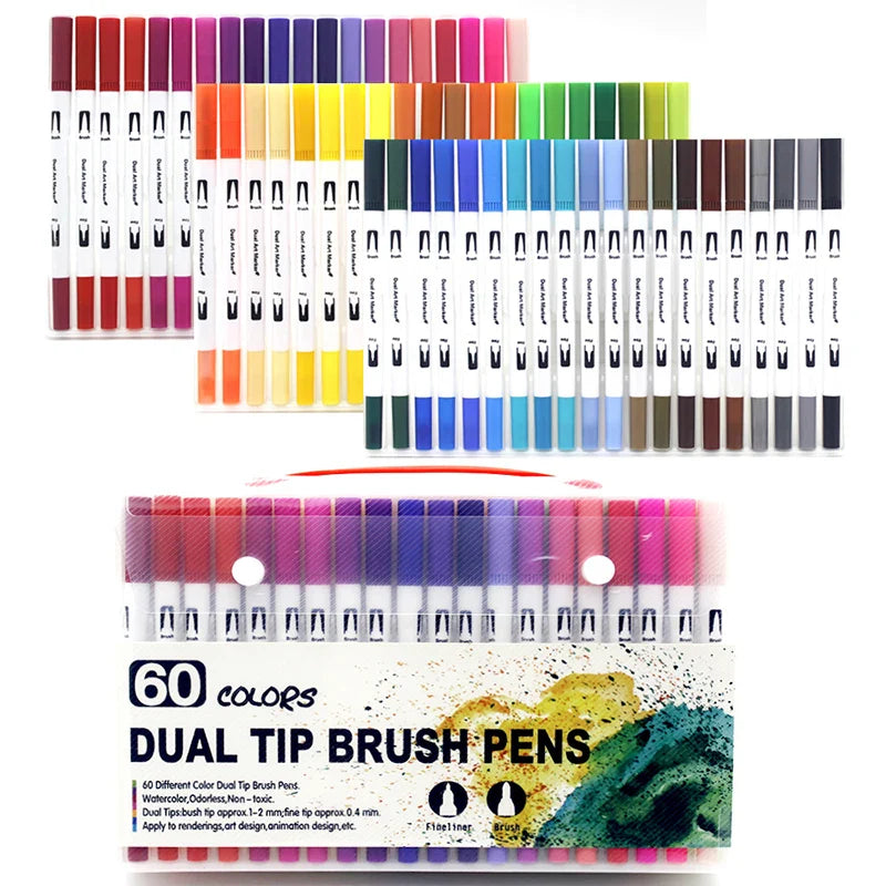 12/24/36 120 Colors Double Ends Manga Art Brush Pen Set Pencil Watercolor Art Markers Fineliner Calligraphy Pens Art Supplies