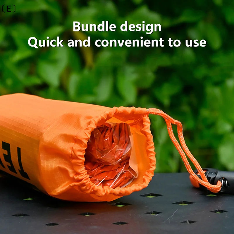 〔E〕Outdoor Insulated Emergency Tent Waterproof Emergency Life Saving Insulated Tent Includes Life Whistle Ripstop TentPouch