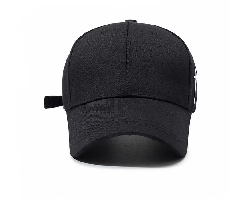 New Spring Style Sports Snapback Hat with Side - embroidered Water Drop and Cross Patterns. It's designed to make the face look