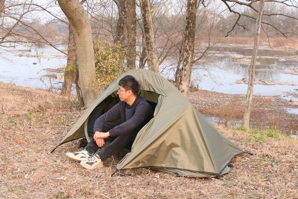 Single Tactical Tent Rainproof Boat Tent Folding Bed UV Protection Portable Outdoor Camping Hiking Mountaineering Gazebo