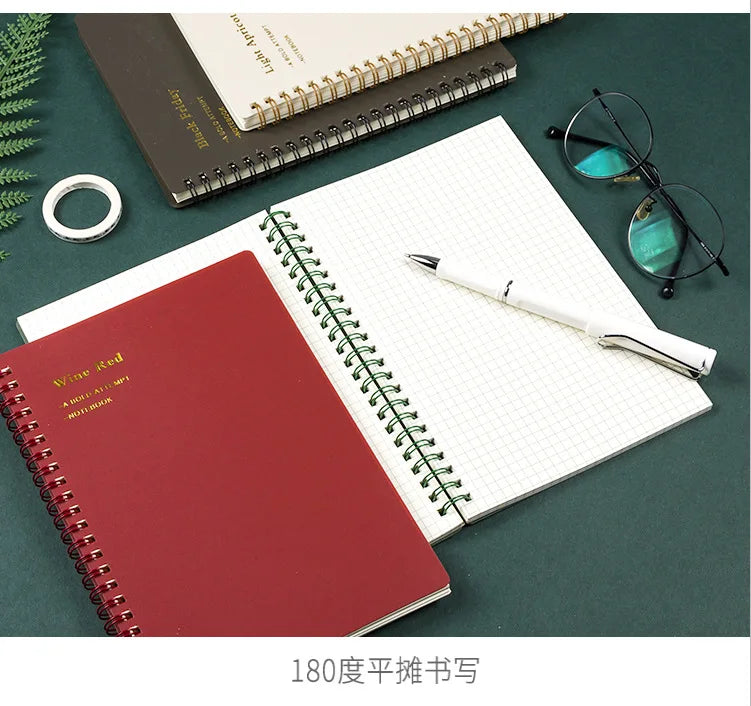 A5/B5/A6 Classical PP Coil Line Grid Spiral Notebook Journals Morandi Basic Diary Weekly Planner Book School Stationery