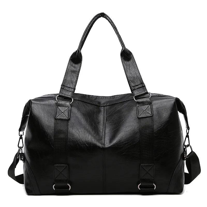 2023 New Men's Business PU Travel Handbag Soft Leather Texture Shoulder Bag Sports TrainingLarge Capacity Handheld Crossbody