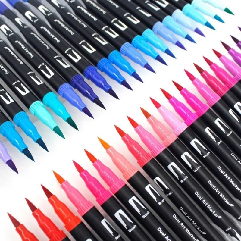 12/24/36 120 Colors Double Ends Manga Art Brush Pen Set Pencil Watercolor Art Markers Fineliner Calligraphy Pens Art Supplies