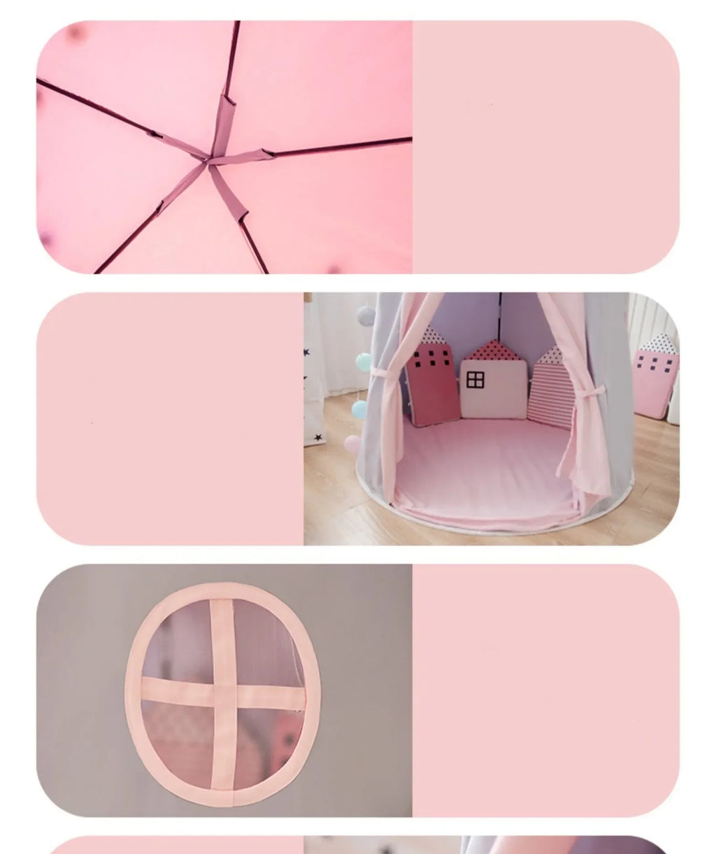 Large Teepee Tent for Kids Folding Toy Tent Castle Children Play House Large Teepee Tent Princess Castle Children Outdoor Gifts