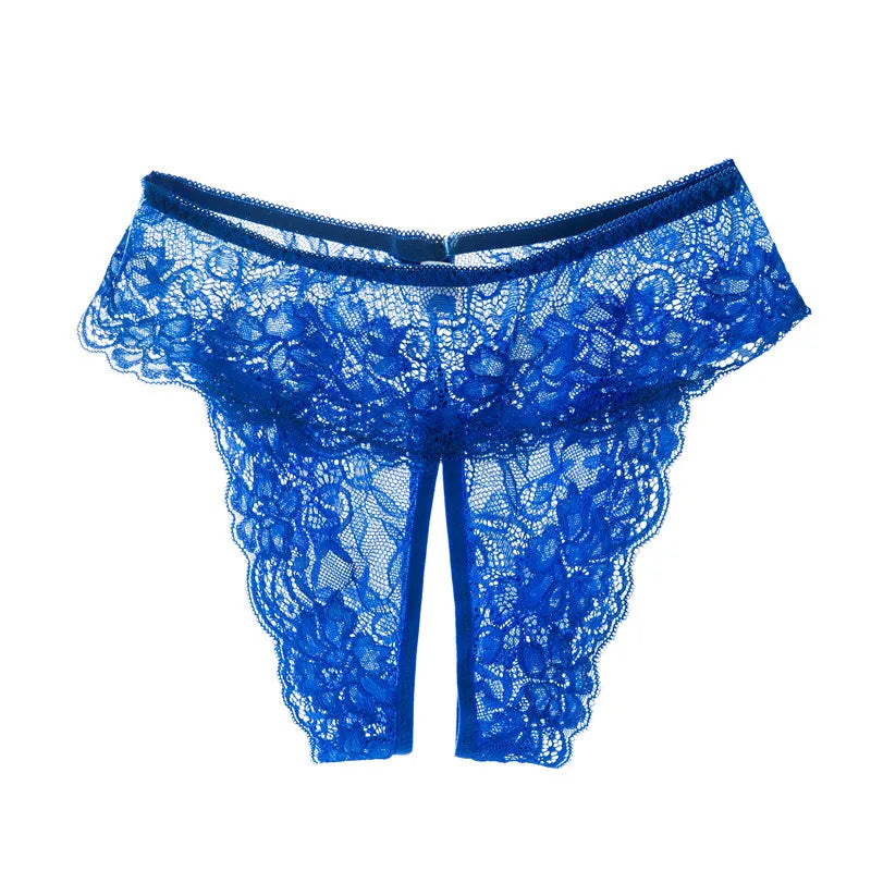 XL XXL XXXL 4XL Plus Size Underwear Women Sexy Open Crotch Panties Lace Transparent Thongs For Sex Lingerie Nightwear