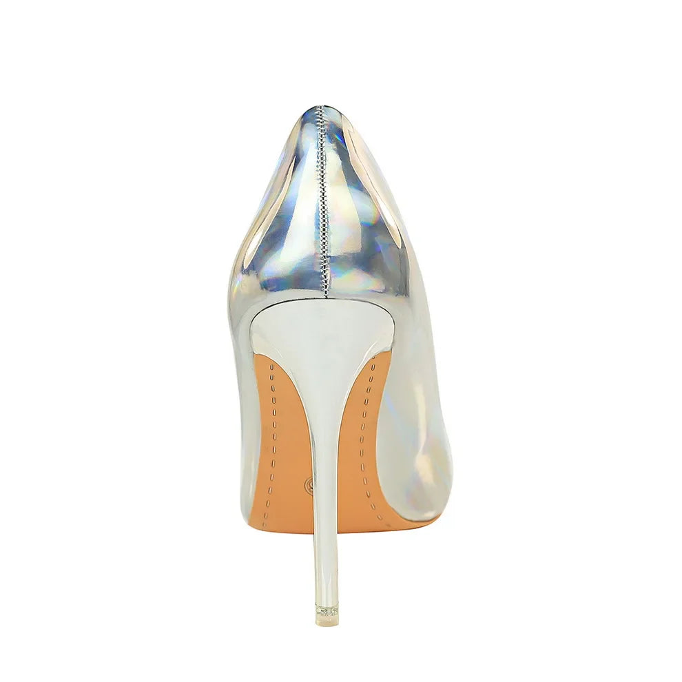 Women Fetish 10.5cm High Heels Pumps Wedding Bridal Stiletto Wedding Bridal Heels Lady Scarpins Office Party Green Blue Shoes