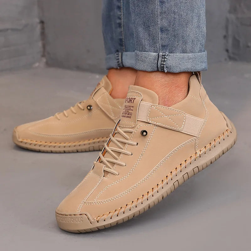 Women's Boots Outdoor Casual Shoes British Style Retro Non-slip Work Shoes Leather Couple Loafers Handmade Soft Sole Ankle Boots