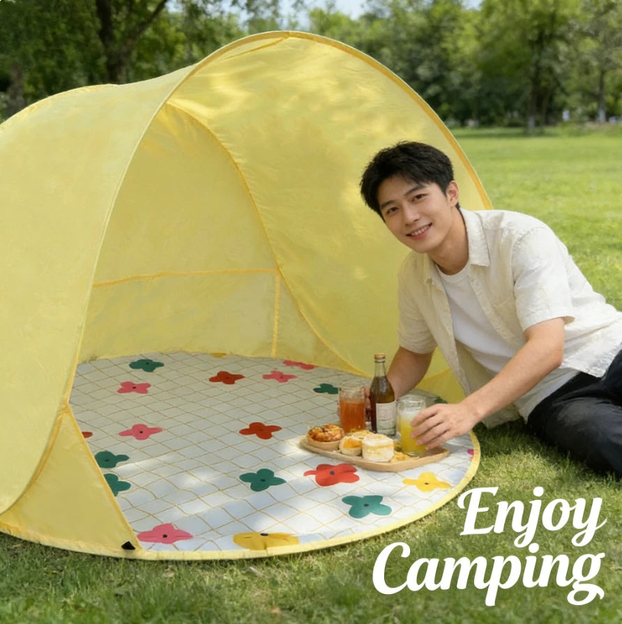 2026 Outdoor Camping Picnic Quick Setup Tent Summer Portable Ins Style Beach Up Tent Easy Install Sun Shelter Travel