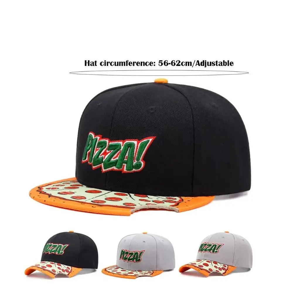 Fashion Casual Hip Hop Hats PIZZA Embroidery Breathable Baseball Cap Adjustable Snapback Hats Unisex