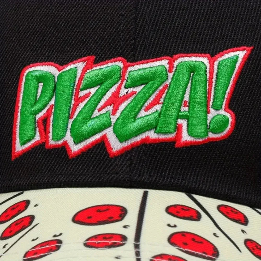 Fashion Casual Hip Hop Hats PIZZA Embroidery Breathable Baseball Cap Adjustable Snapback Hats Unisex