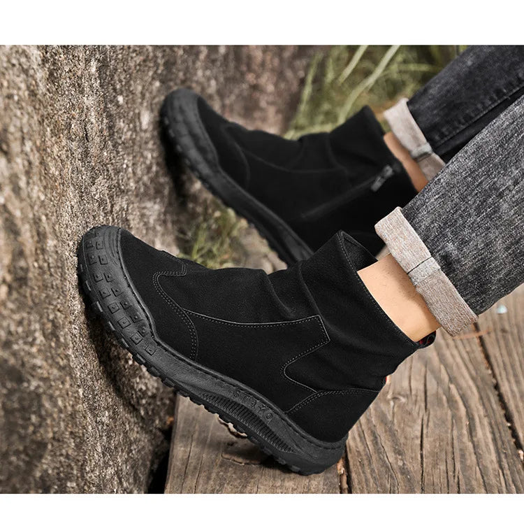 Outdoor Men's High-Top Work Boots Casual Shoes Comfortable Sport Workwear Waterproof Anti-slip Long-lasting No Fatigue Footwear