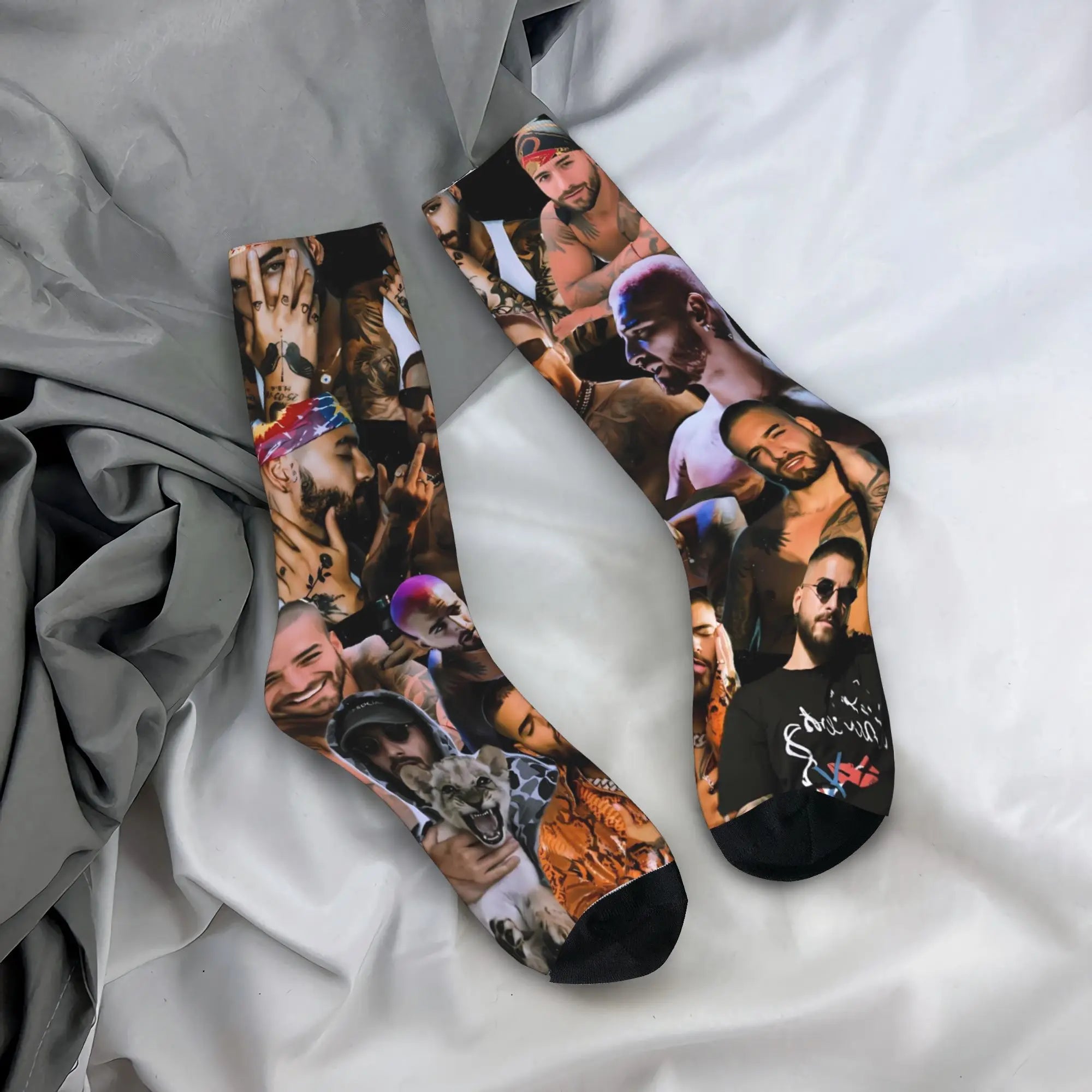 Maluma Rapper Socks  Anti Slip Stockings Women Men Comfortable Outdoor Socks Winter Fashion Graphic Socks