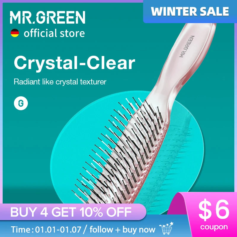 MR.GREEN Hair Brush Scalp Massage Combs Volumizing Hair Styling Fine Tooth Detangling Tool For Long Wet Dry Hair Women Gift