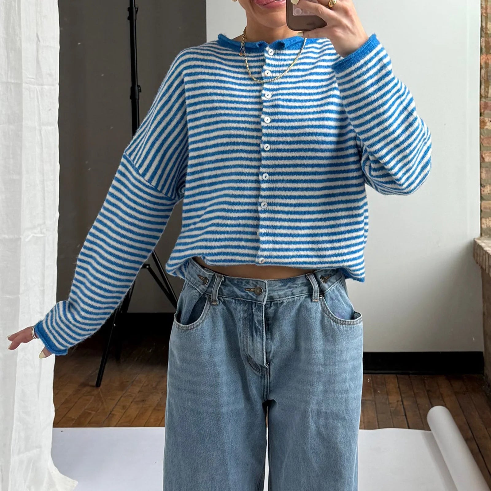 Womens Long Sleeve Striped Sweatshirt Watermelon Red Oversized Pullover Crewneck Sweatshirts Women Fall Sweatshirts Casual Wear