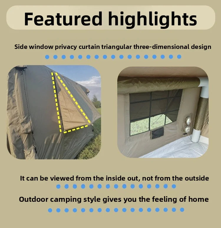 Air Tent, Inflatable Camping, Outdoor Fabric, Portable Inflatable Tent, Large High-quality House Tent，8.2 Square Meters