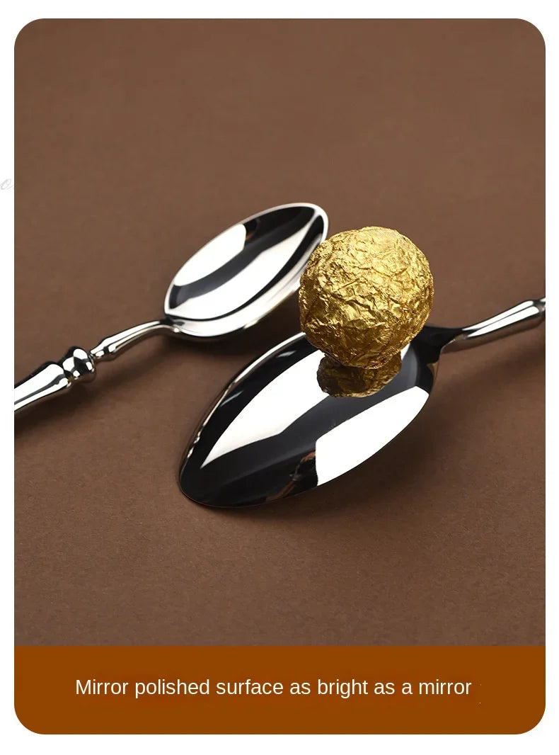 Luxury Gourd Shape Handle Stainless Steel Tableware 5 Pieces Spoons Forks Knives Elegant Cutlery Set