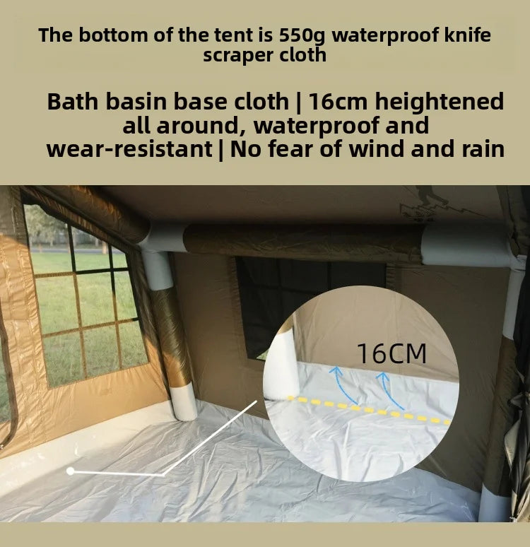 Air Tent, Inflatable Camping, Outdoor Fabric, Portable Inflatable Tent, Large High-quality House Tent，8.2 Square Meters