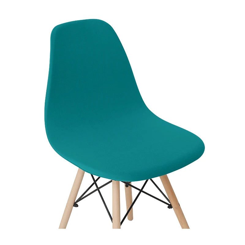 Solid Color Shell Chair Cover Stretch Cheap Short Back Chair Covers Printed Dining Seat Covers For Home Bar Hotel Party Banquet