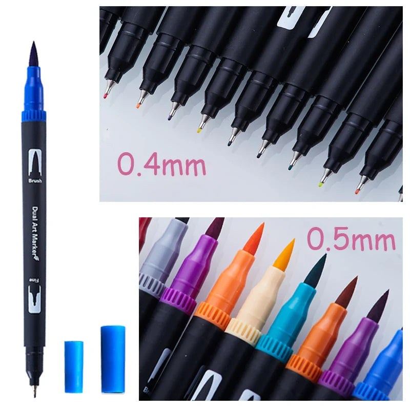 12/24/36 120 Colors Double Ends Manga Art Brush Pen Set Pencil Watercolor Art Markers Fineliner Calligraphy Pens Art Supplies