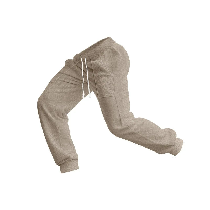 Men's Solid Color Sweatpants American Style Casual Pants Autumn Winter Home Wear Elastic Belt Soft and Comfortable Jogging Pants