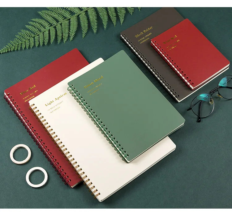 A5/B5/A6 Classical PP Coil Line Grid Spiral Notebook Journals Morandi Basic Diary Weekly Planner Book School Stationery