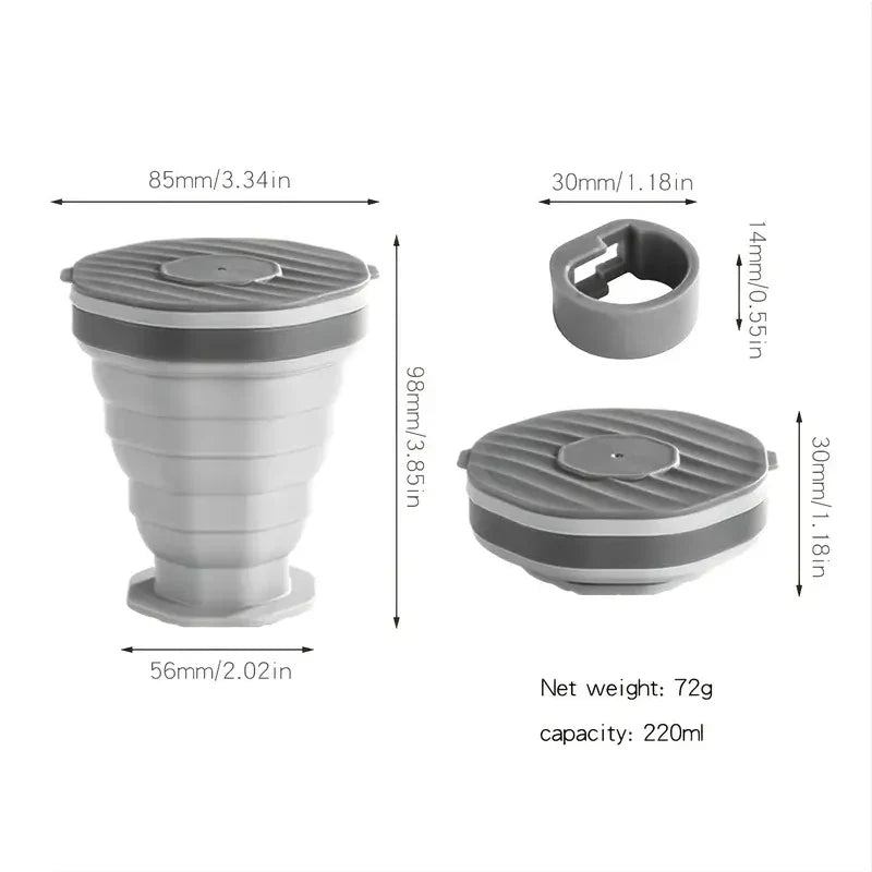 NEW 1/2Pc Foldable Coffee Cup With Handle And Lid,Creative Portable Water Cup,Travel Camping Hiking Cycling Kitchen Accessories