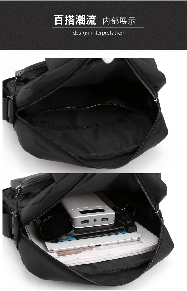 Men's High Capacity Hand Bags New Trendy Cool Men's Shoulder Bags Nylon Messenger Bags Travel Handbag Crossbody Bag Sling Bag