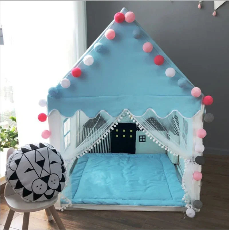 Portable Children's Tent Folding Kids Tents Tipi Baby Play House Large Girls Pink Princess Castle Child Room Decor Play Tent Toy