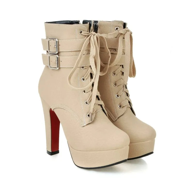 BLXQPYT Big size 33-47 short Boots shoes woman Mujer Fashion Ankle Boots Sexy high Heels Spring Autumn Winter Women Shoes  X-2
