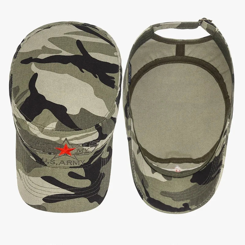 New Fashion Outdoor Sport Snapback Hats Casual Baseball Cap For Men and Women U.S. military soft flat top army cap design