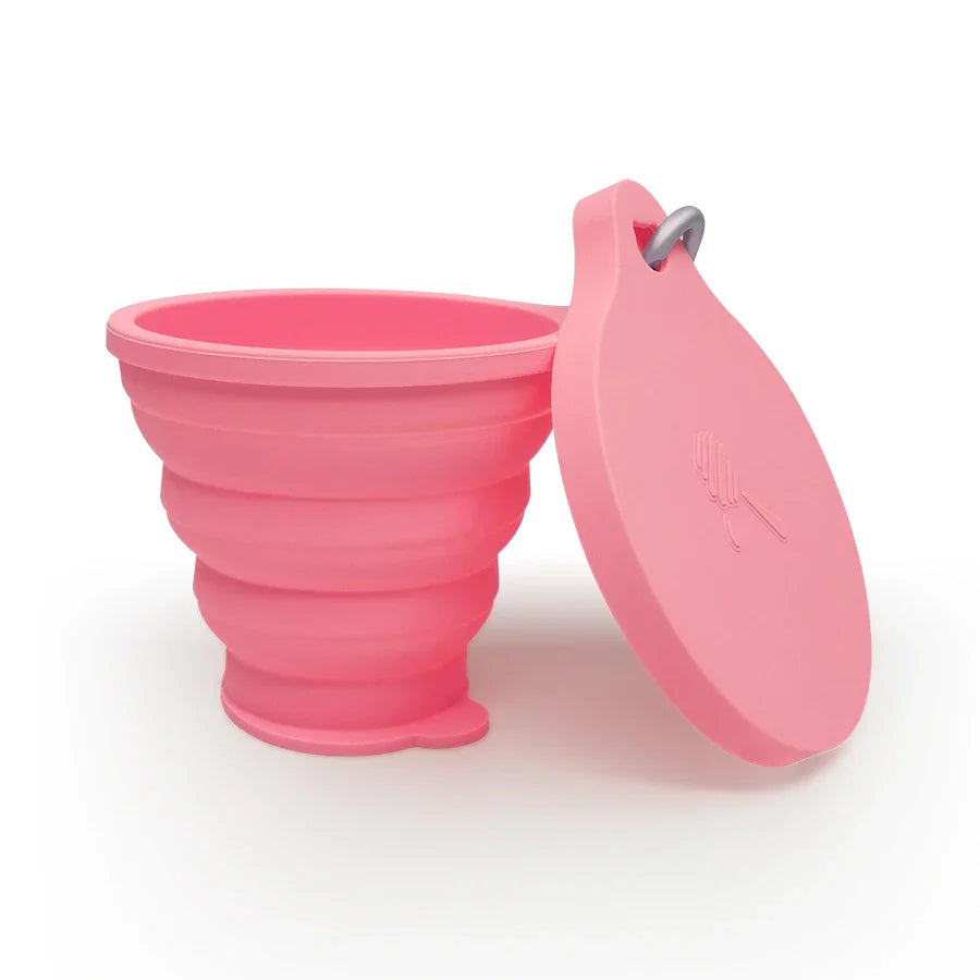 ME. FAM New 180ml Eco-friendly Silicone Bear Folding Cups With Cover Lids Travel Outdoor Camping Collapsible Drinking Water Copa