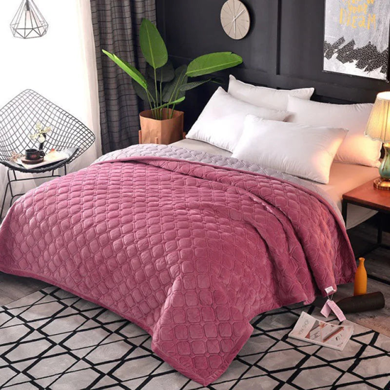 Winter Warm Blankets Quilt Plaid Bed Cover Quilted Bedspread Velvet Bedspread Cover For Beds