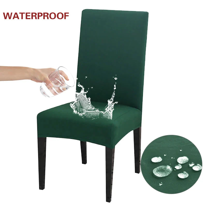 Waterproof Elastic Chair Cover for Dining Room Kitchen Wedding Hotel Banquet Restaurant Anti-dirty Seat Cover Housse De Chaise
