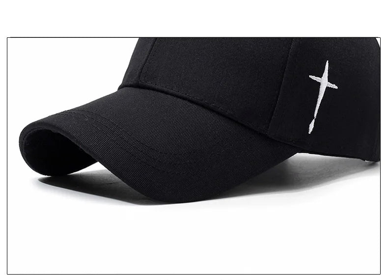 New Spring Style Sports Snapback Hat with Side - embroidered Water Drop and Cross Patterns. It's designed to make the face look