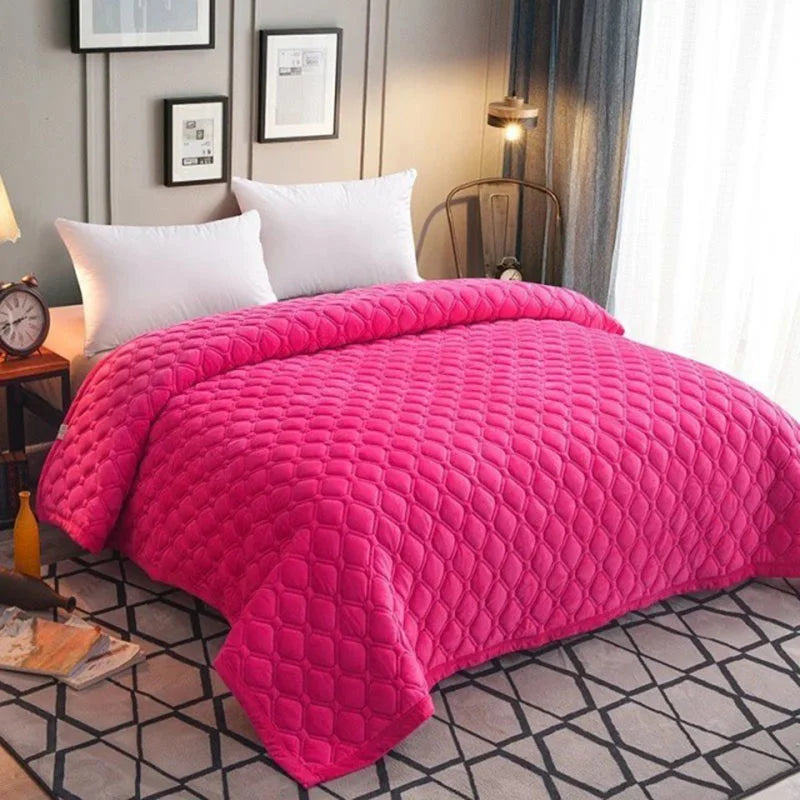Winter Warm Blankets Quilt Plaid Bed Cover Quilted Bedspread Velvet Bedspread Cover For Beds