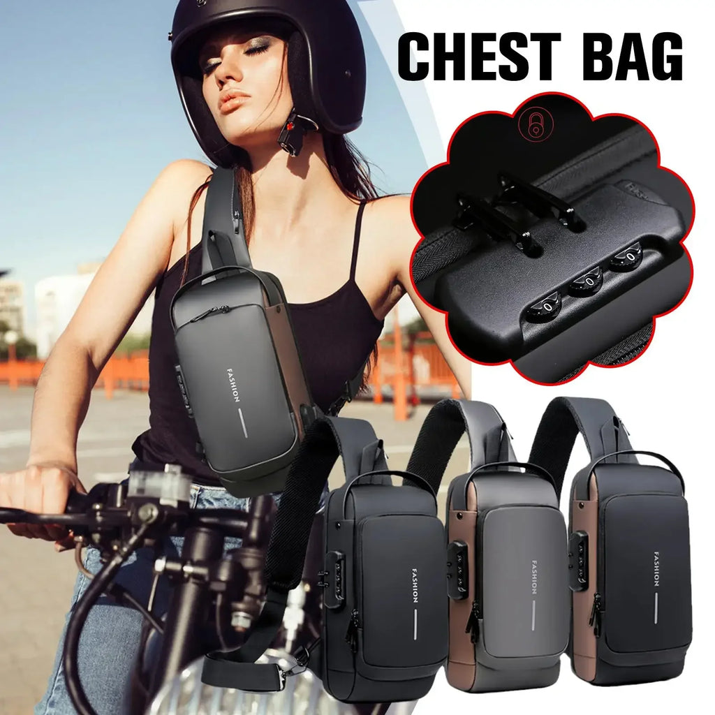 Men Anti Theft Chest Bag Shoulder Bags USB Charging Crossbody Package School Short Trip Messengers Bags Men's Oxford Sling Pack
