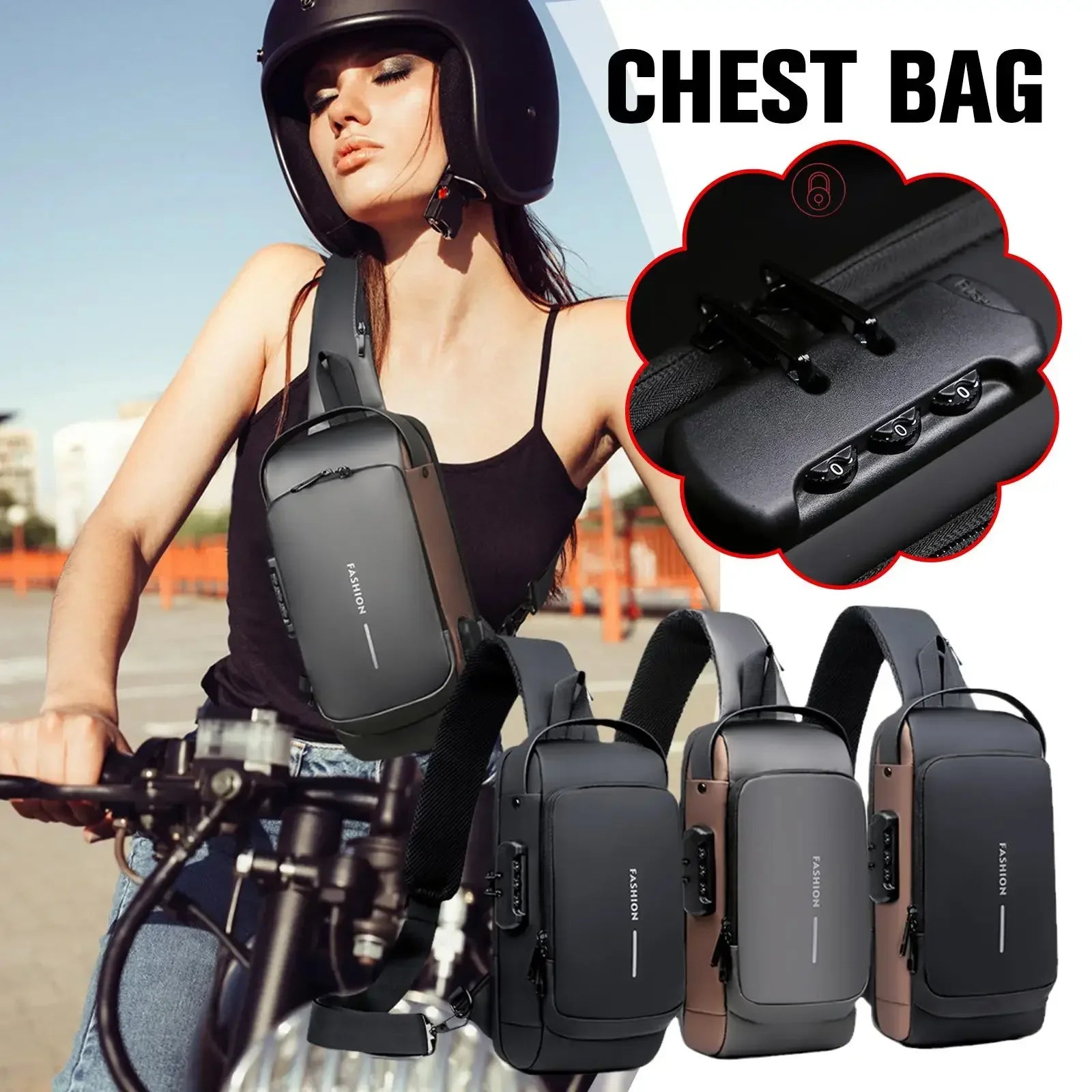 Men Anti Theft Chest Bag Shoulder Bags USB Charging Crossbody Package School Short Trip Messengers Bags Men's Oxford Sling Pack
