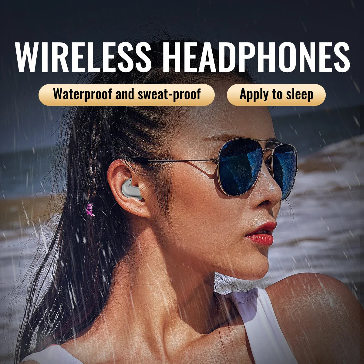 Sleep Invisible Earphone Mini Hidden Headphones In Ear IPX5 Waterproof Wireless Bluetooth Earbuds with Mic HIFI Music Headset