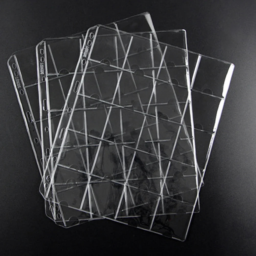 Page Coin Holder Sheet Clear Organization 1/10 Sheet For 50mm Coins For Coin Collection PVC Page Album Practical