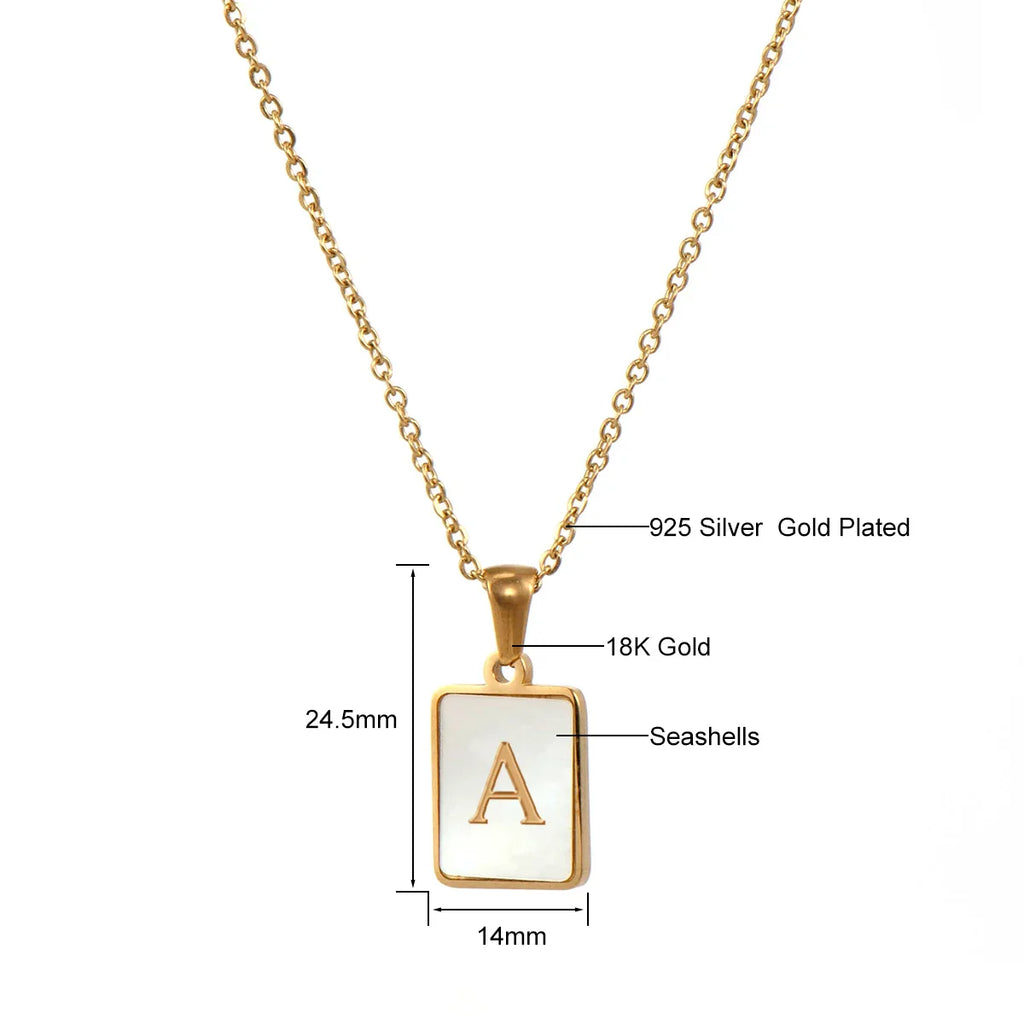 Szjinao 26 Letters Necklace 18k Gold 100% Real With Certificate Pendant For Women AU750 Unique Jewelry Luxury Birthday Gift Sale