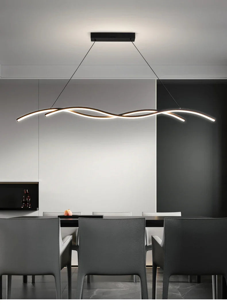 Black White Led Restaurant Pendant Lights Modern Minimalist Hotel Bar Restaurant Chandelier Home Indoor Decoration Lighting Lamp