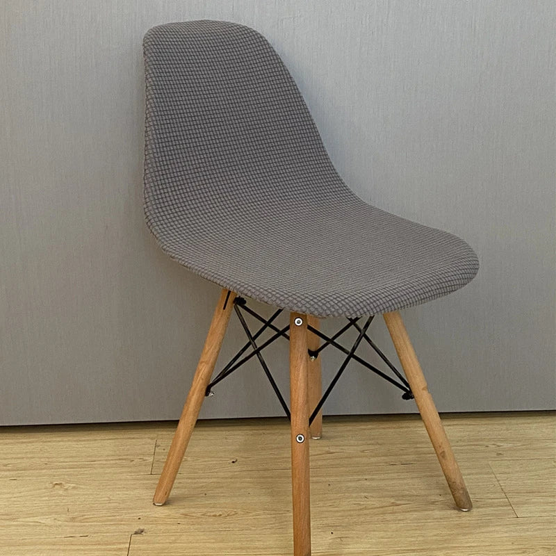 Jacquard Waterproof Shell Chair Cover Short Back Scandinavian Chair Covers Adjustable Dining Room Seat Covers for Bar Party