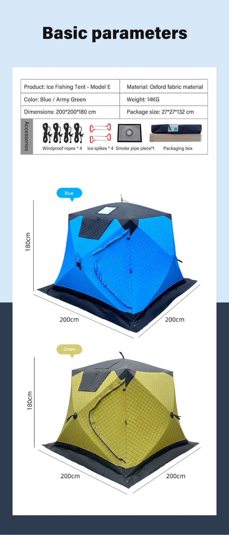 Outdoor Winter Fishing Tent For Camping 3-4 Person With Windows Quick Opening Tent Windproof And Waterproof Camping Gadgets