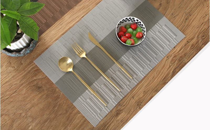 4/6Pcs Table Mat Set Non-Slip Bowl Pad Coaster Set Washable PVC Dining Table Placemats Modern Home Decoration Accessories