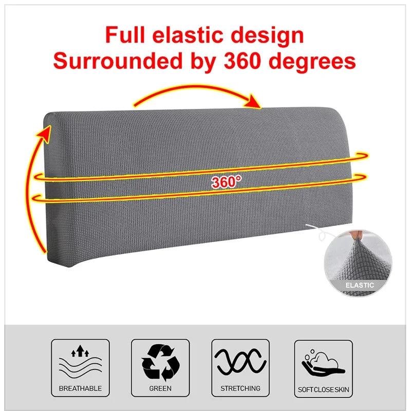 Simple Bedside Cover Elastic Thicken Protection Headboard Case Dust-Proof Nordic Bedroom Bed Cushion Cover House Decoration