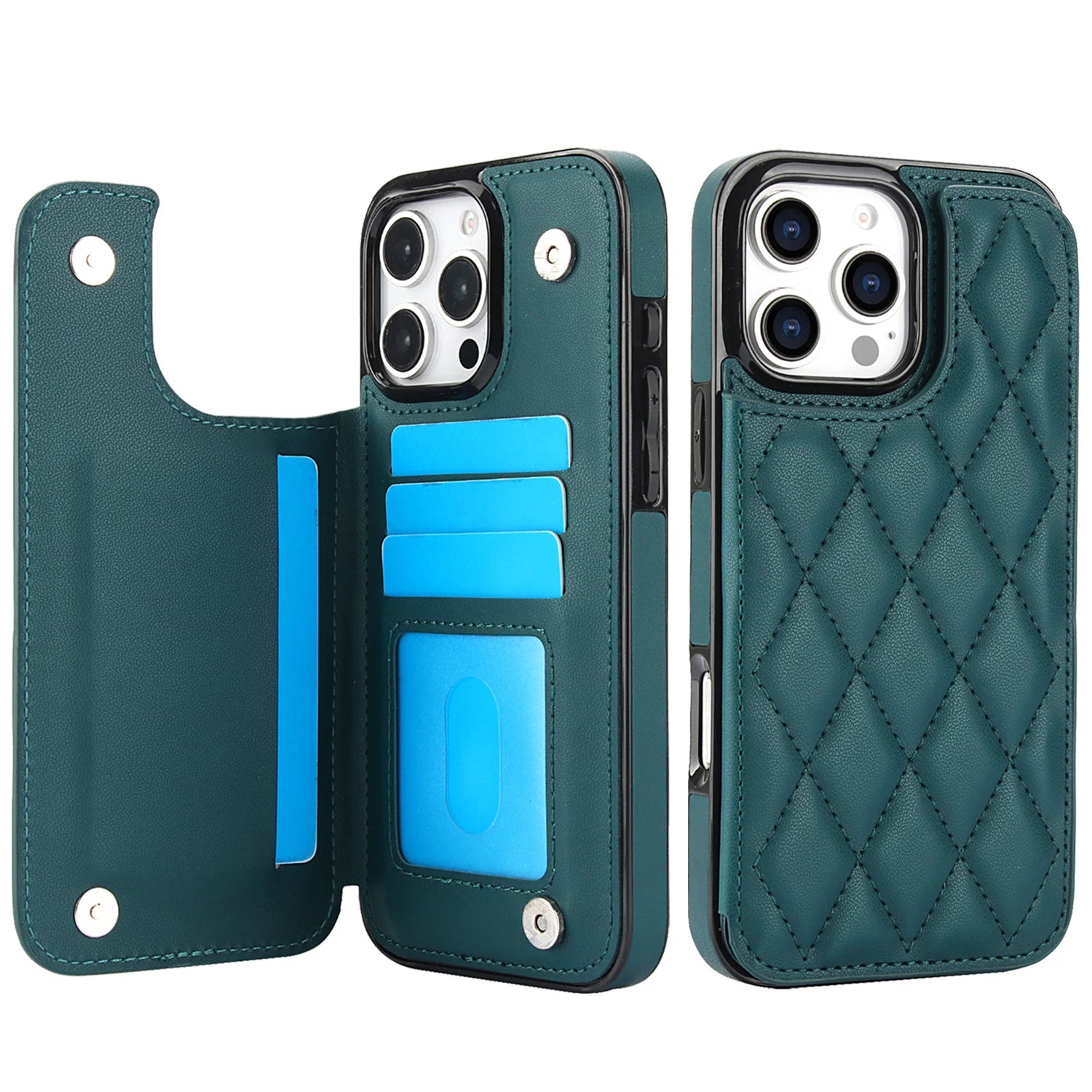 Card Slot Flip Leather Case For iPhone 16e 15 Pro Max 14 13 12 11 SE 3 2 XS XR 8 7 Plus Wallet Double Button Small Fragrant Wind