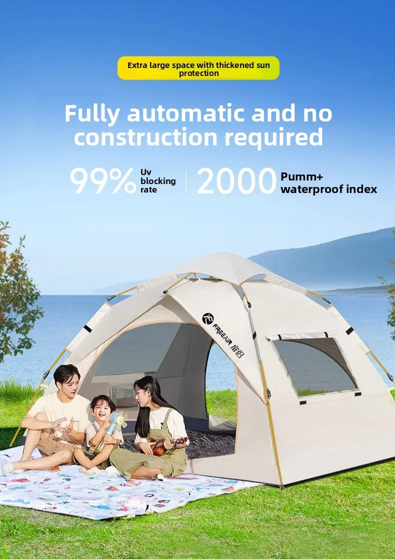Tent Outdoor Automatic 3-4 People Household Sunscreen Indoor Small House Adult Children's Tent Outdoor Camping Awning