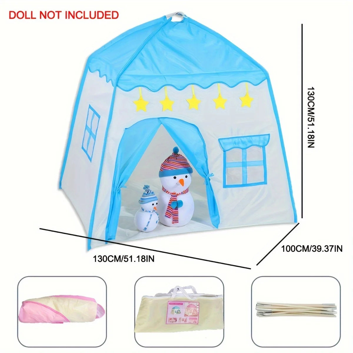 Children playhouse Tent Indoor, Big Space Kids Tent Outdoor, Easy to Carry and Install, Large Room Crawling, Birthday Christmas
